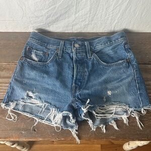 Levi's Distressed Blue Jean Shorts